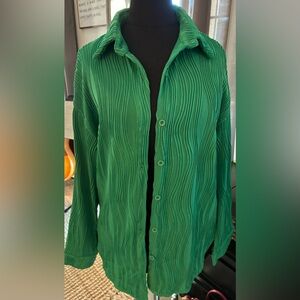 CHYRII women’s textured button down long‎ sleeve shirt